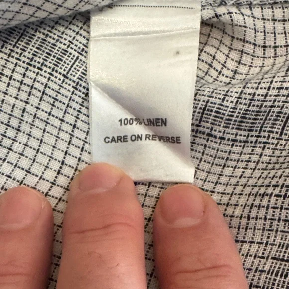 Billy Reid Men's Black & White Plaid Linen Shirt - Picture 6 of 8